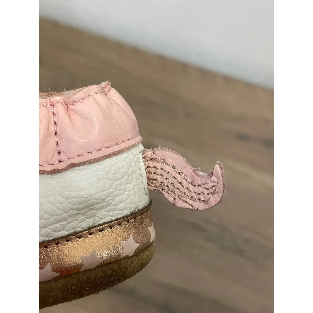 Robeez Evie Magical Unicorn Soft Sole Baby White Rose Gold Leather Star 6-12M